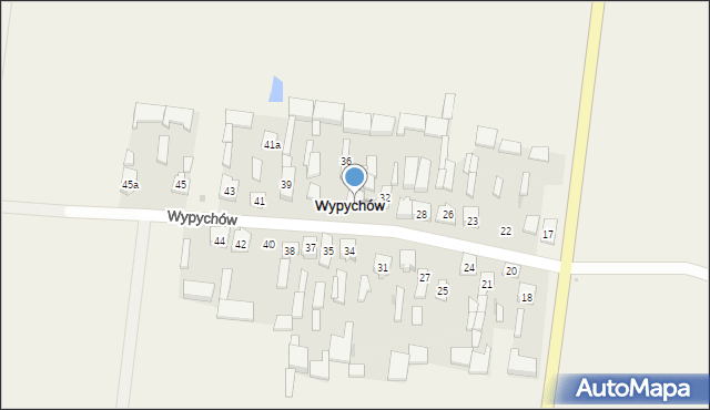 Wypychów, Wypychów, 33, mapa Wypychów