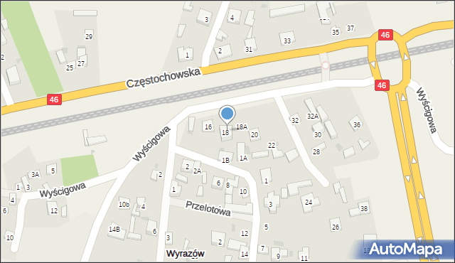 Wyrazów, Wyścigowa, 18/18A, mapa Wyrazów