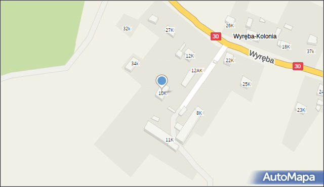 Wyręba, Wyręba, 10K, mapa Wyręba