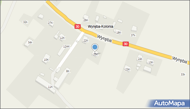 Wyręba, Wyręba, 25K, mapa Wyręba