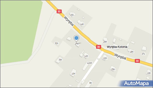 Wyręba, Wyręba, 27K, mapa Wyręba