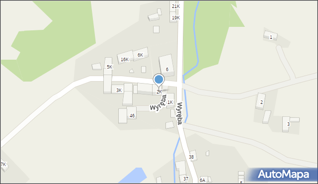 Wyręba, Wyręba, 2K, mapa Wyręba