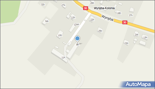 Wyręba, Wyręba, 8K, mapa Wyręba