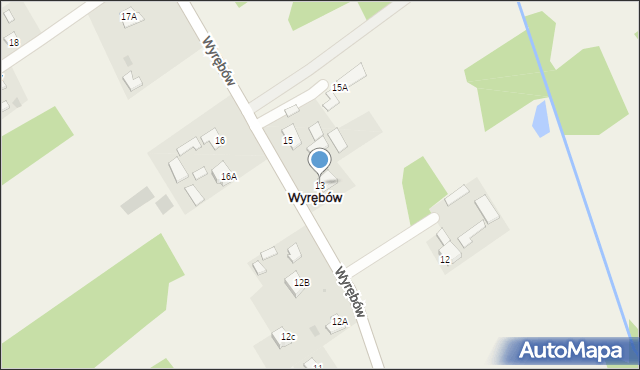 Wyrębów, Wyrębów, 13, mapa Wyrębów