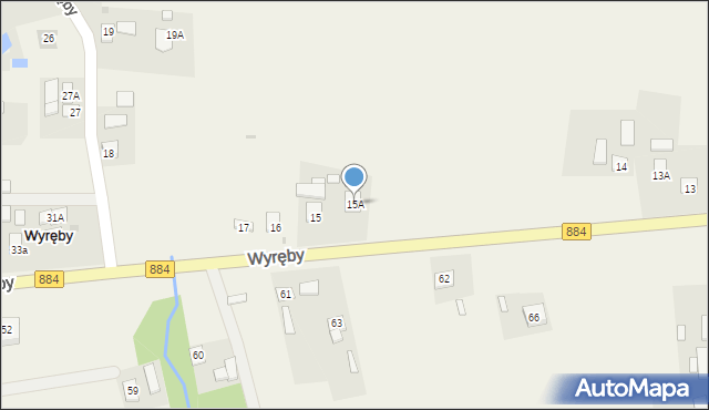 Wyręby, Wyręby, 15A, mapa Wyręby