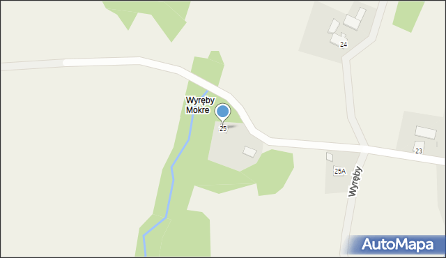 Wyręby, Wyręby, 25, mapa Wyręby