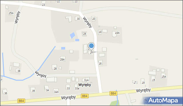 Wyręby, Wyręby, 27, mapa Wyręby