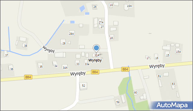 Wyręby, Wyręby, 31A, mapa Wyręby