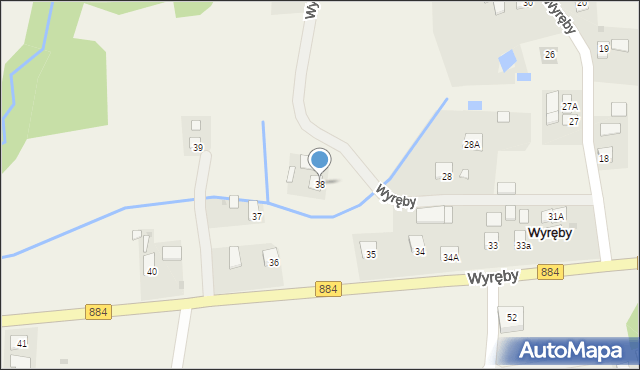 Wyręby, Wyręby, 38, mapa Wyręby