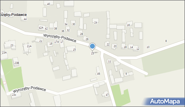 Wyrozęby-Podawce, Wyrozęby-Podawce, 13, mapa Wyrozęby-Podawce