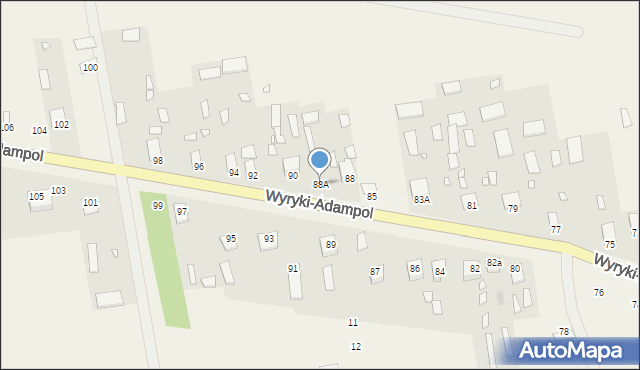 Wyryki-Adampol, Wyryki-Adampol, 88A, mapa Wyryki-Adampol