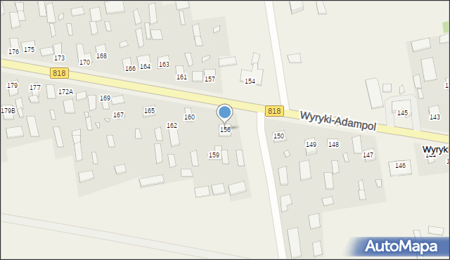 Wyryki-Połód, Wyryki-Połód, 156, mapa Wyryki-Połód