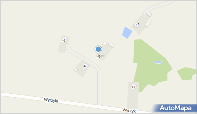 Wyrzyki, Wyrzyki, 45, mapa Wyrzyki