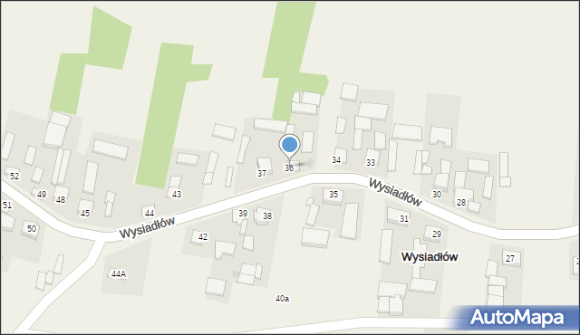 Wysiadłów, Wysiadłów, 36, mapa Wysiadłów