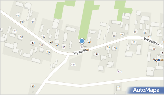 Wysiadłów, Wysiadłów, 44, mapa Wysiadłów