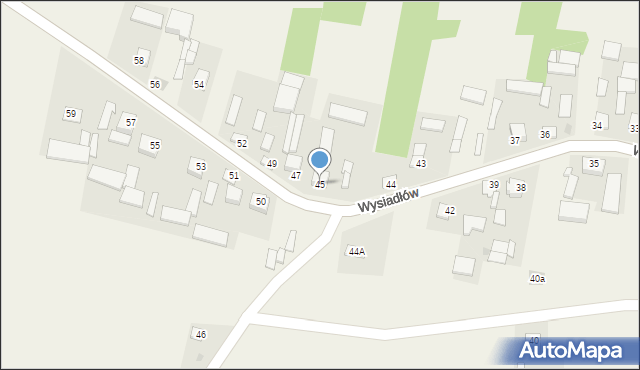 Wysiadłów, Wysiadłów, 45, mapa Wysiadłów