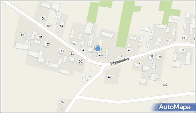 Wysiadłów, Wysiadłów, 45a, mapa Wysiadłów
