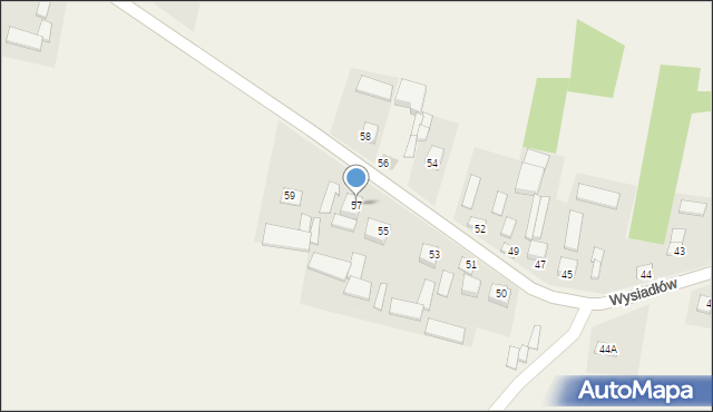 Wysiadłów, Wysiadłów, 57, mapa Wysiadłów