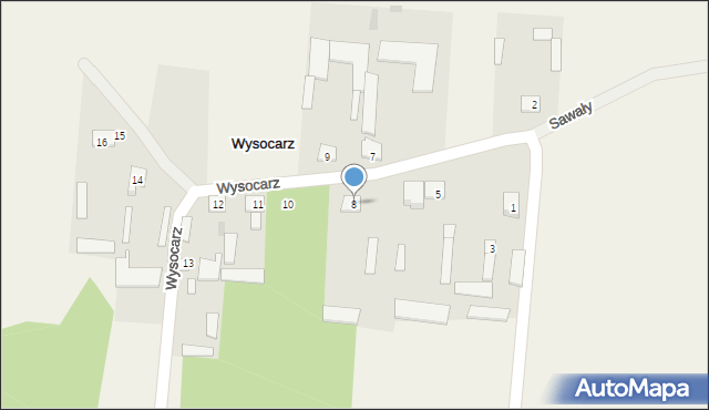 Wysocarz, Wysocarz, 8, mapa Wysocarz