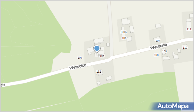 Wysocice, Wysocice, 105A, mapa Wysocice