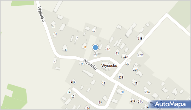 Wysocko, Wysocko, 11, mapa Wysocko