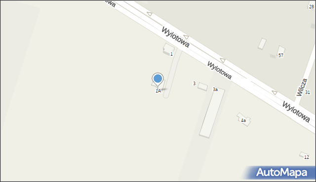 Wysocko Wielkie, Wylotowa, 1A, mapa Wysocko Wielkie