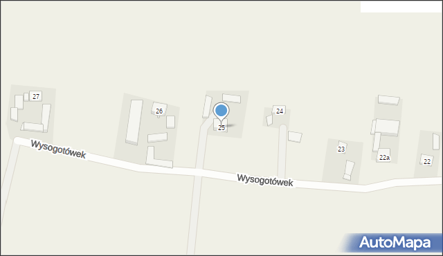 Wysogotówek, Wysogotówek, 25, mapa Wysogotówek