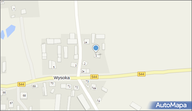 Wysoka, Wysoka, 1, mapa Wysoka