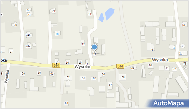 Wysoka, Wysoka, 13, mapa Wysoka