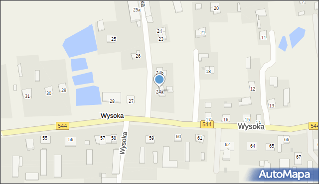 Wysoka, Wysoka, 24a, mapa Wysoka