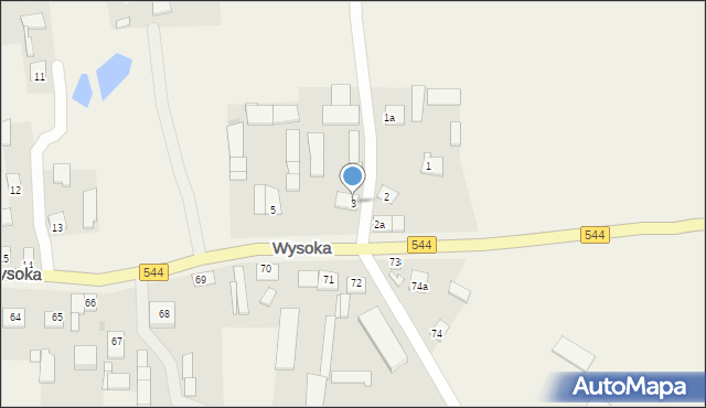 Wysoka, Wysoka, 3, mapa Wysoka