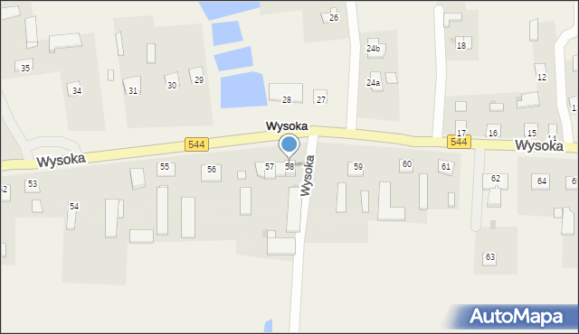 Wysoka, Wysoka, 58, mapa Wysoka