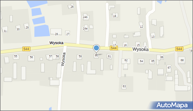 Wysoka, Wysoka, 60, mapa Wysoka