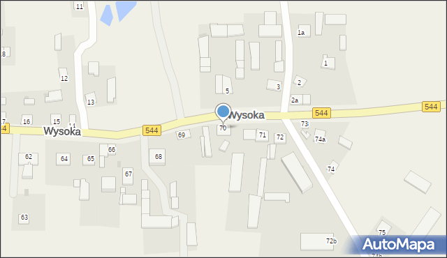 Wysoka, Wysoka, 70, mapa Wysoka