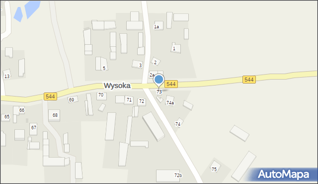 Wysoka, Wysoka, 73, mapa Wysoka