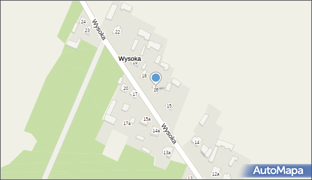 Wysoka, Wysoka, 16, mapa Wysoka