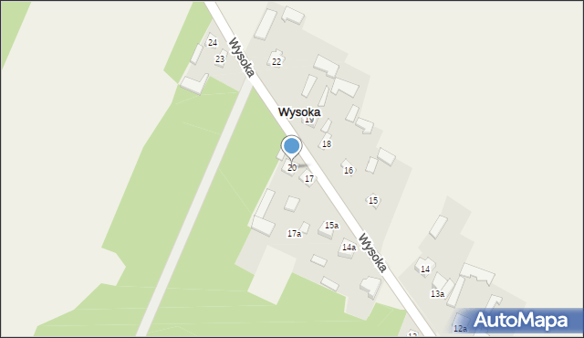 Wysoka, Wysoka, 20, mapa Wysoka