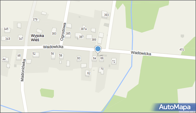 Wysoka, Wysoka, 215e, mapa Wysoka