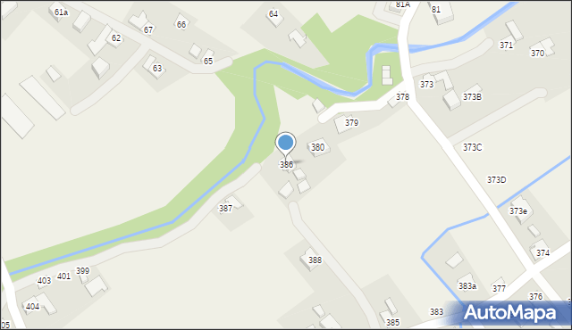 Wysoka, Wysoka, 386, mapa Wysoka