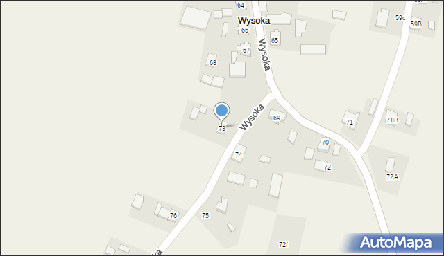 Wysoka, Wysoka, 73, mapa Wysoka