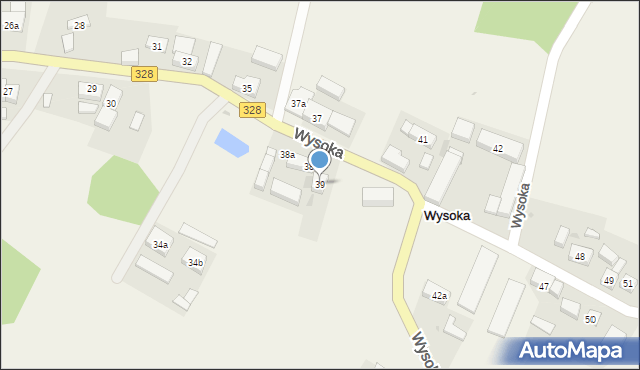 Wysoka, Wysoka, 39, mapa Wysoka