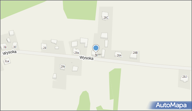 Wysoka, Wysoka, 28, mapa Wysoka