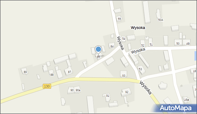 Wysoka, Wysoka, 85, mapa Wysoka