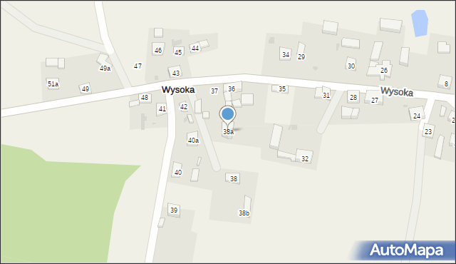 Wysoka, Wysoka, 38a, mapa Wysoka