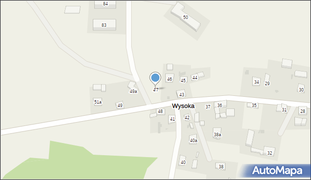 Wysoka, Wysoka, 47, mapa Wysoka