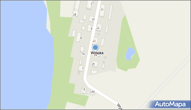 Wysoka, Wysoka, 14, mapa Wysoka