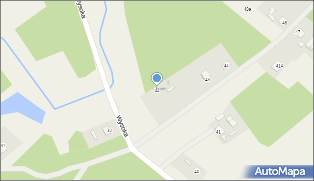 Wysoka, Wysoka, 42, mapa Wysoka
