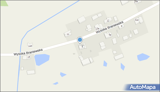 Wysoka Braniewska, Wysoka Braniewska, 6A, mapa Wysoka Braniewska