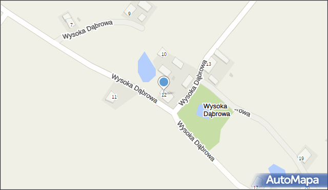 Wysoka Dąbrowa, Wysoka Dąbrowa, 12, mapa Wysoka Dąbrowa