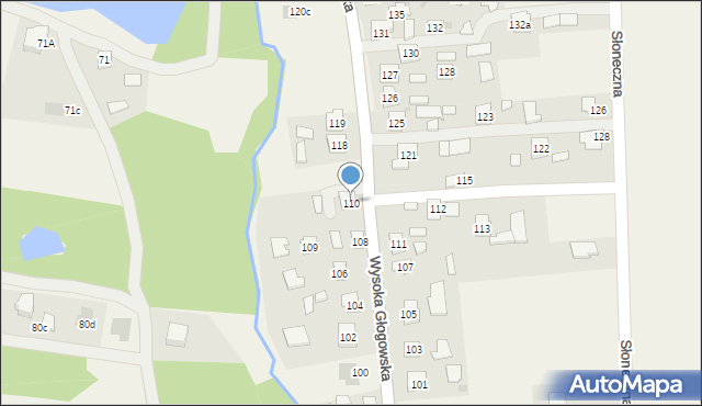 Wysoka Głogowska, Wysoka Głogowska, 110, mapa Wysoka Głogowska